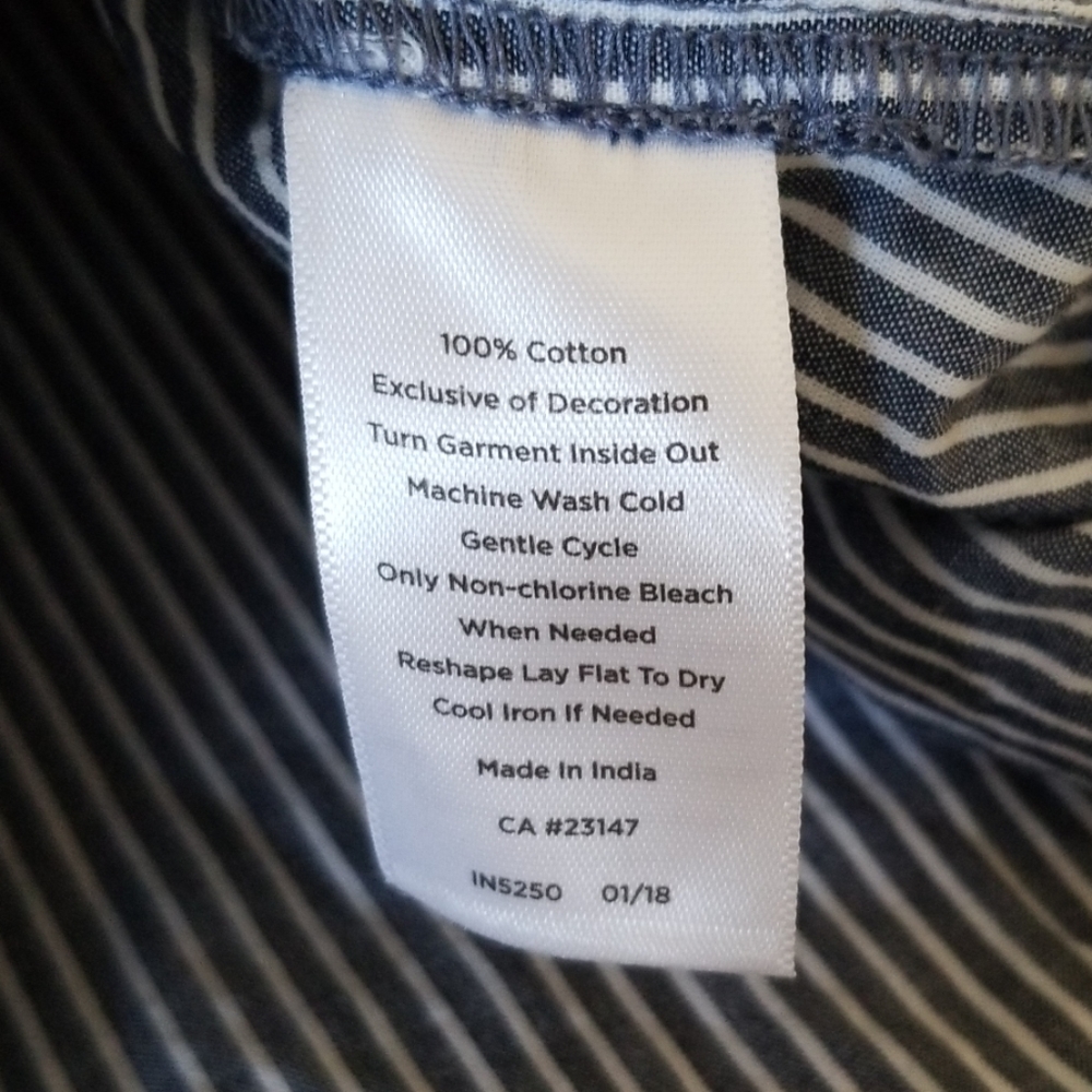 Talbots Gray and White Striped Top in Size Medium - Picture 6 of 8